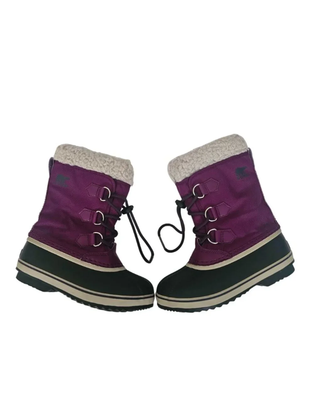 SOREL Yoot Pac Nylon Lace-Up Waterproof Winter Boots Wild Iris Dark‎ Plum Size 2